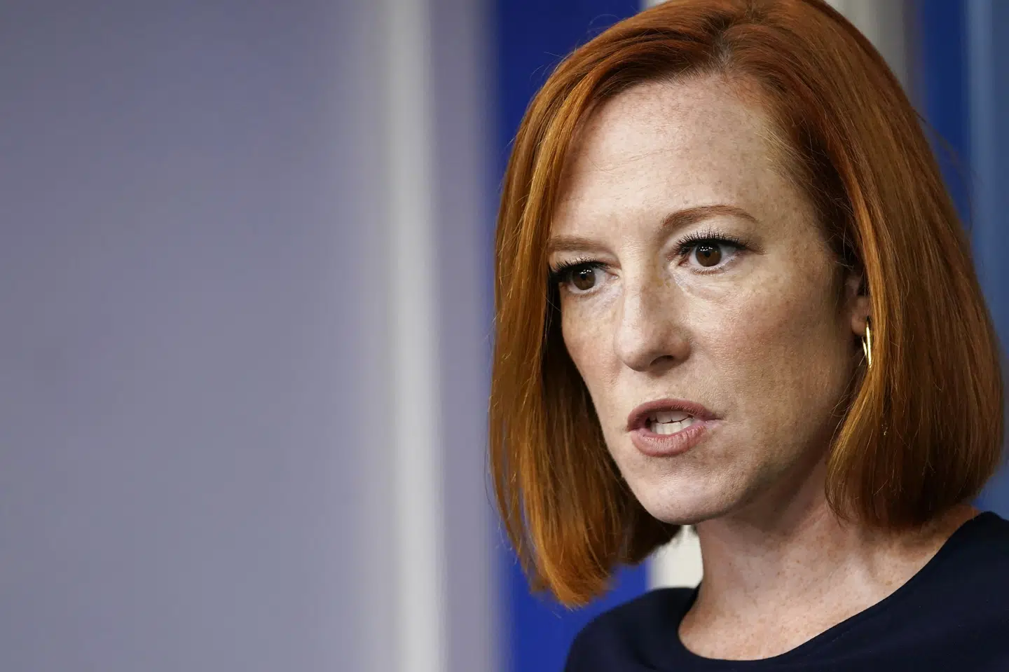 Præsident Joe Bidens pressetalskvinde, Jen Psaki, blev søndag testet positiv for coronavirus. (Arkivfoto). Susan Walsh/Ritzau Scanpix