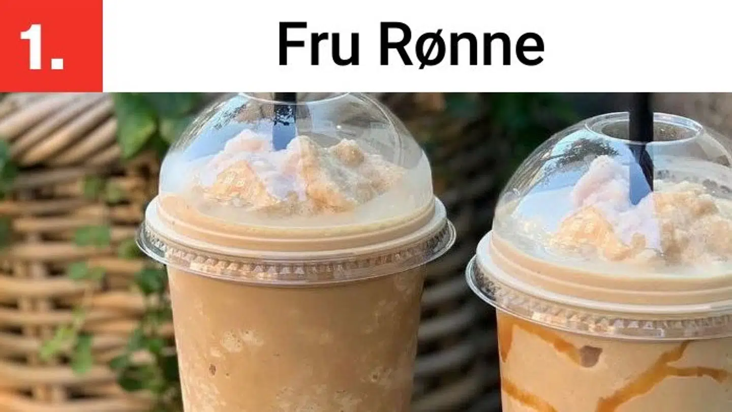 Hos Fru Rønne kan du også få lækker iskaffe.