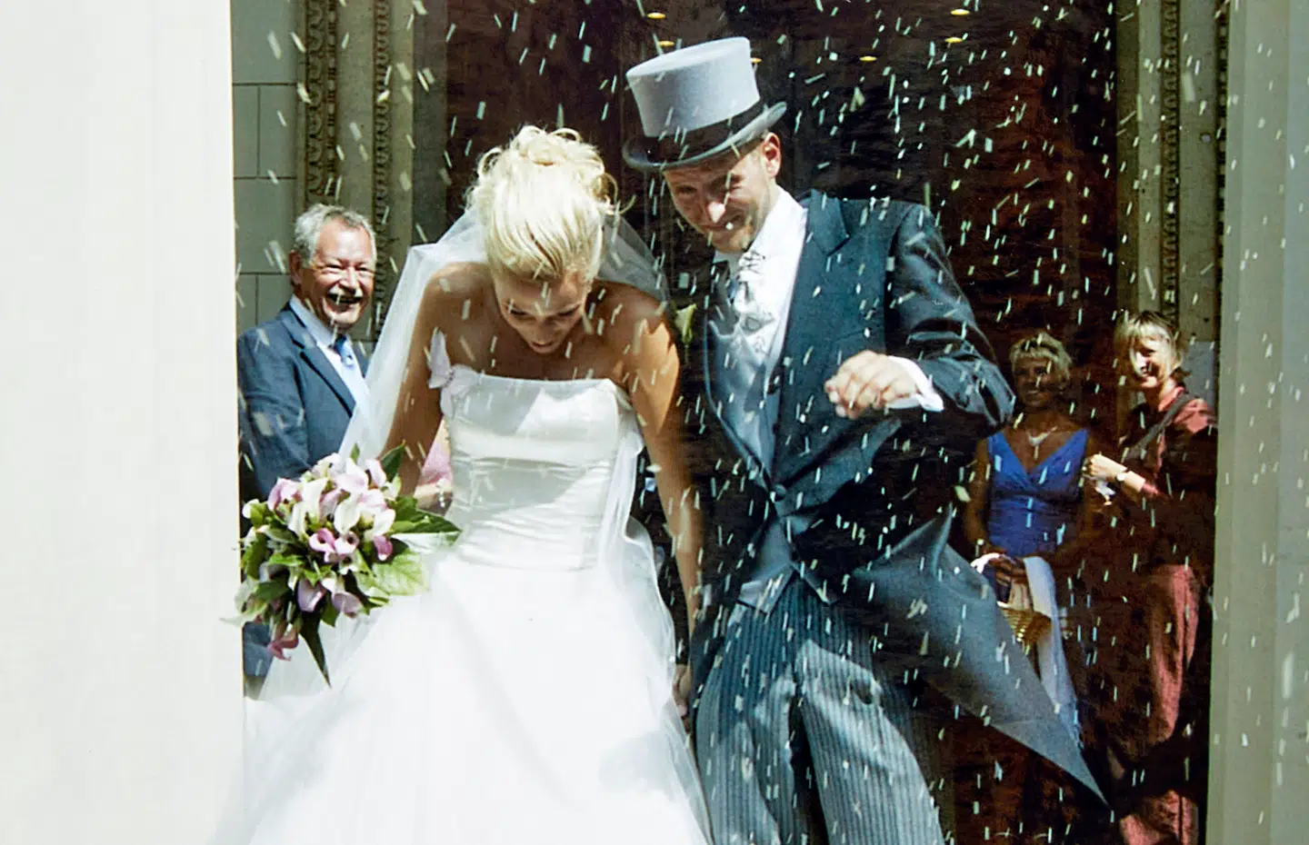 Lene og Anders Beier, da de blev gift i Vor Frue Kirke