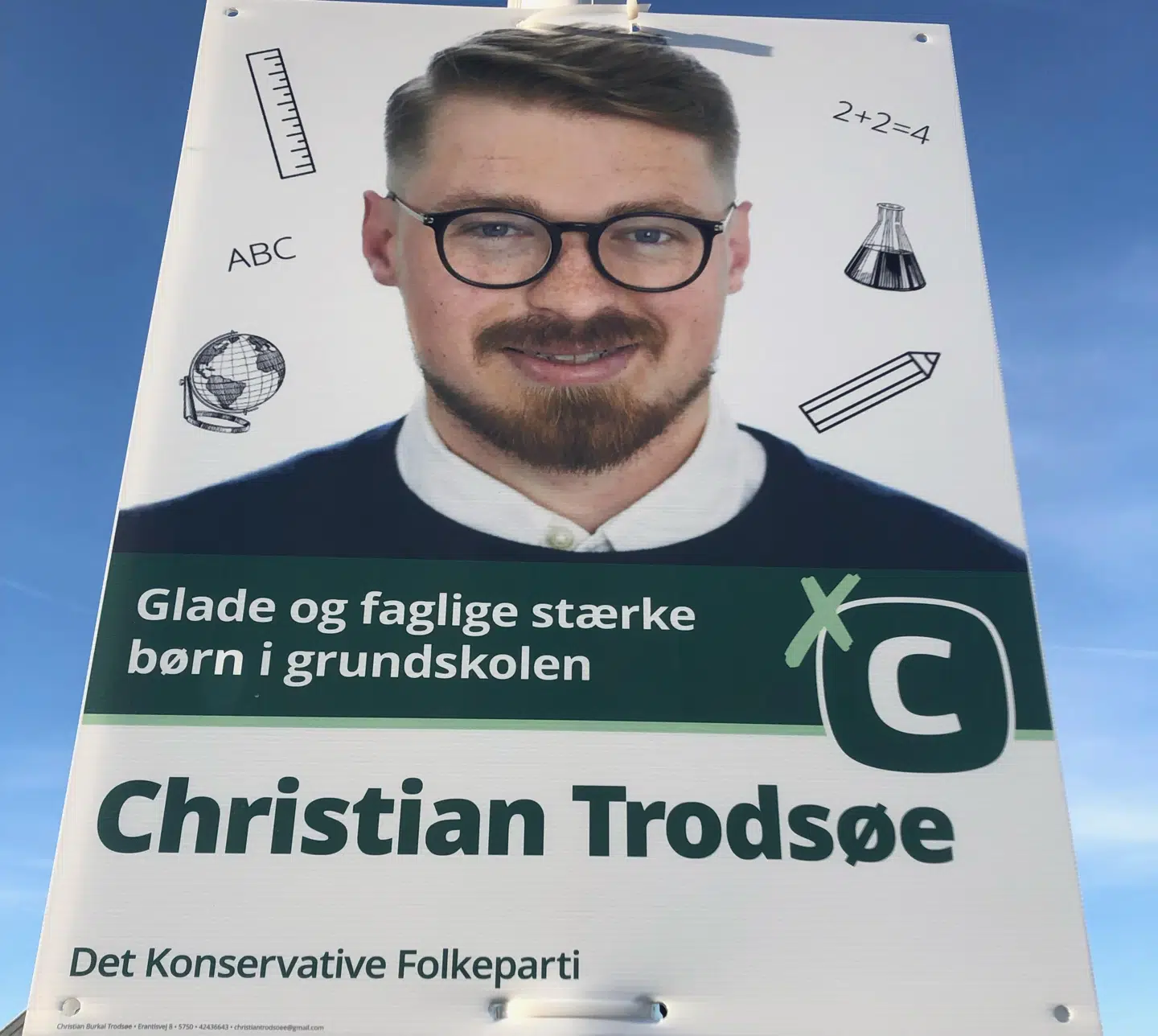 Christian Trodsøe stiller op for De Konservative i Faarborg-Midtfyns kommune. Han har en mindre grad af ordblindhed.