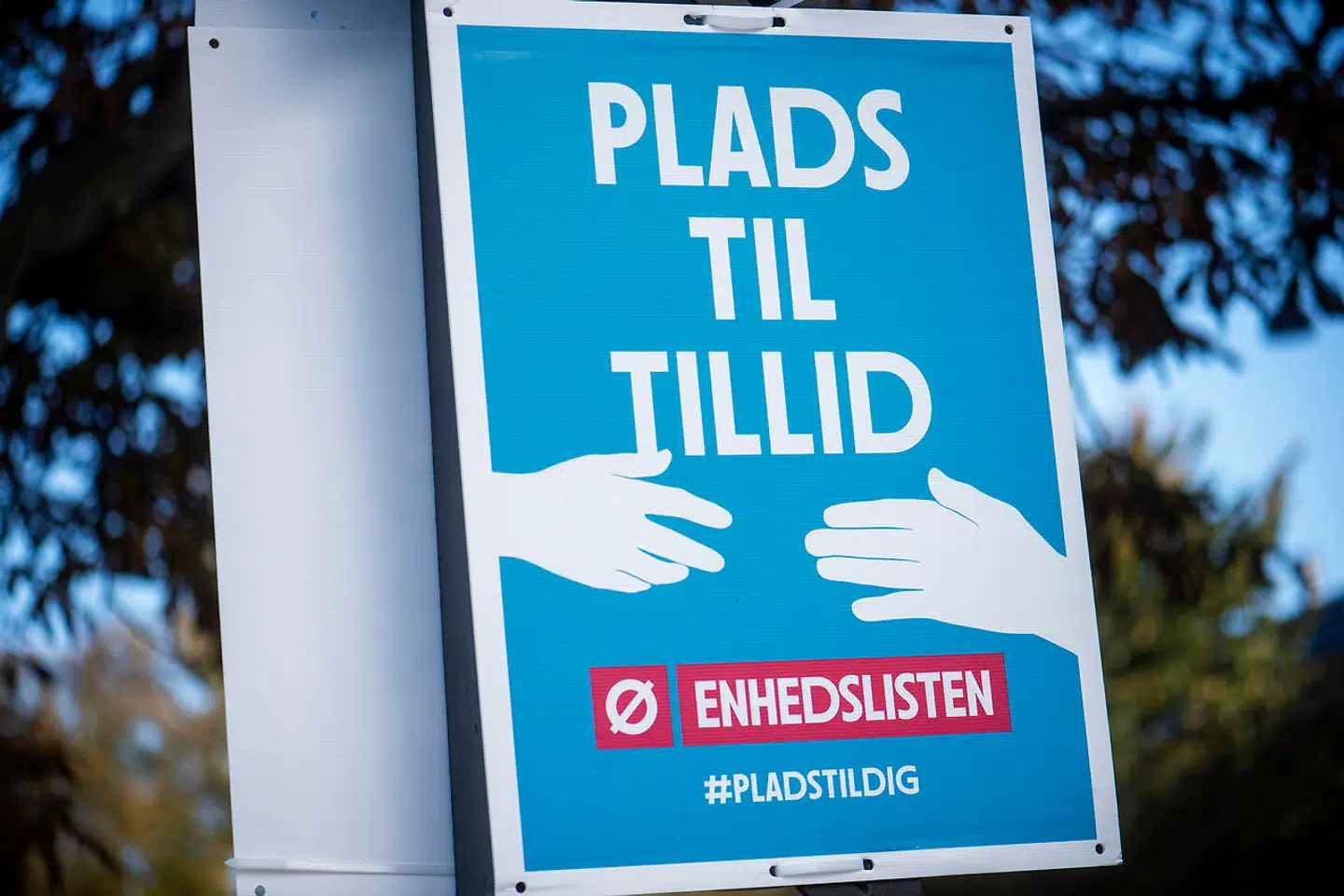 Valgplakat for Enhedslisten i København lørdag den 23. oktober 2021. Der afholdes kommunalvalg og regionsrådsvalg den 16. november 2021.. (Foto: Kristian Djurhuus/Ritzau Scanpix)