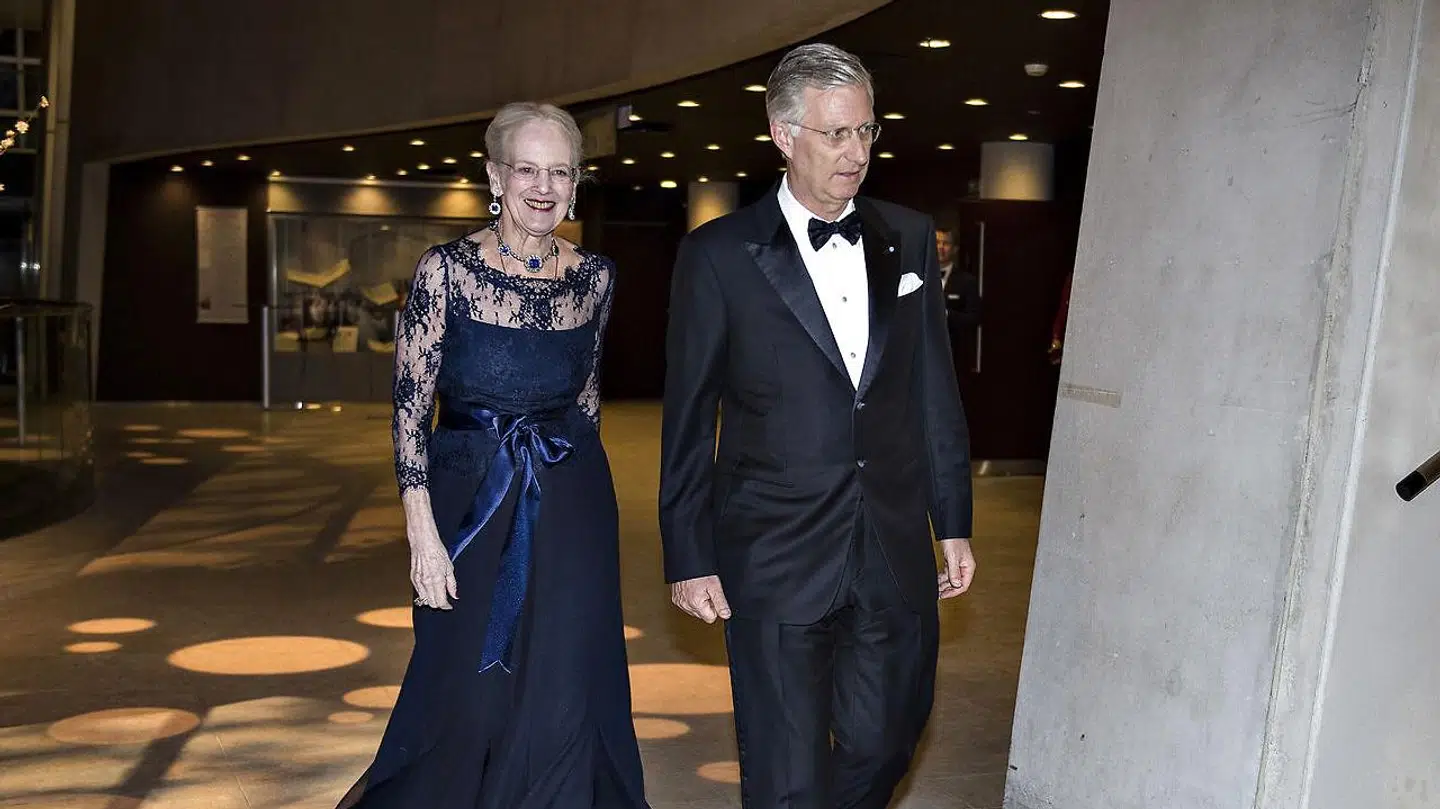 Belgisk statsbesøg tilbage i 2017. Her ses Kong Philippe af Belgien og dronning Margrethe efter en koncert til et returarrangement i Den Sorte Diamant.