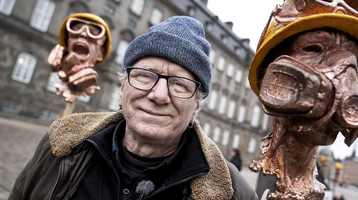 Jens har lavet flere skulpturer i solidaritet med demonstranterne i Hongkong, som kæmper for at bevare deres frihedsrettigheder. (ARKIV)