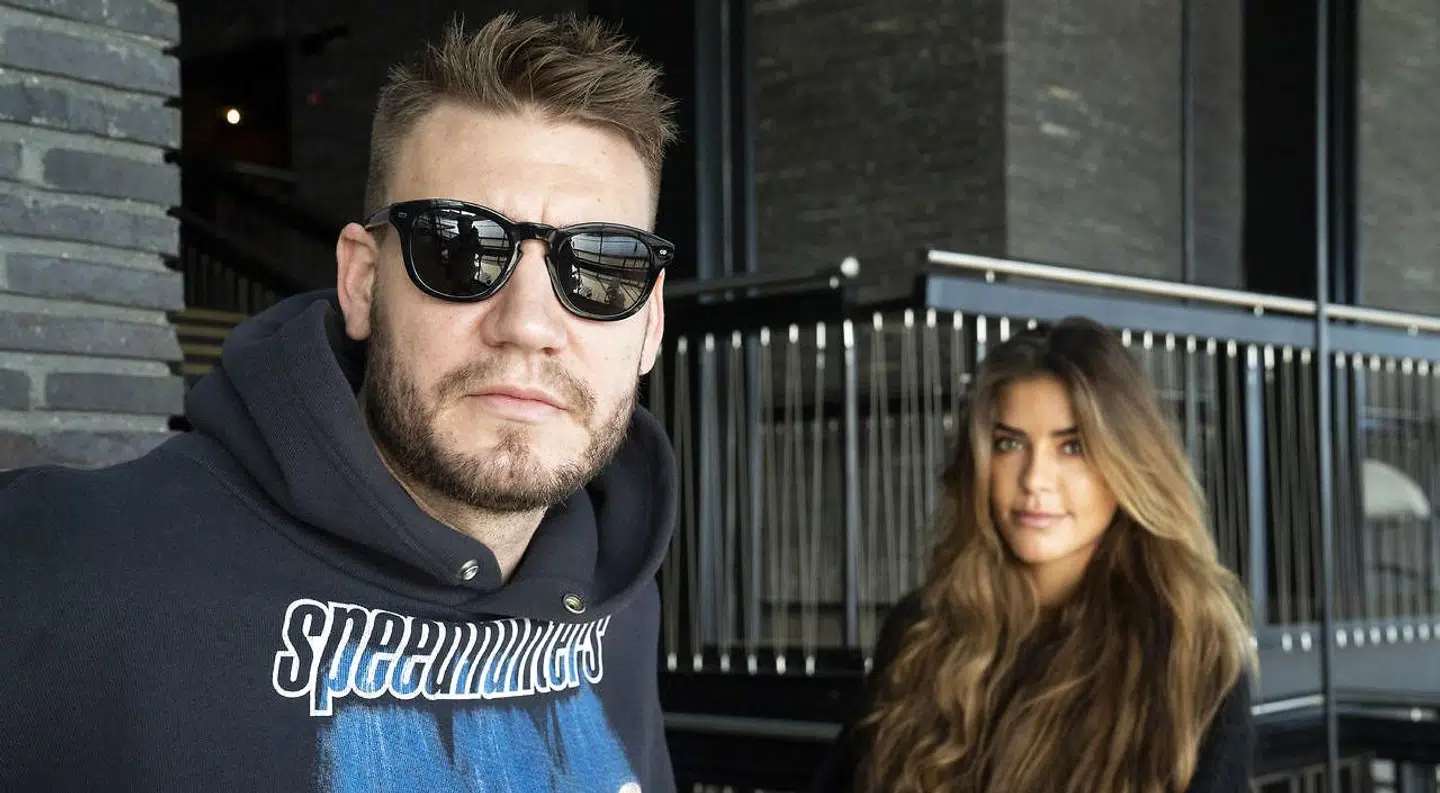 Den tidligere fodboldspiller Nicklas Bendtner sammen med ekskæresten Philine Roepstorff.