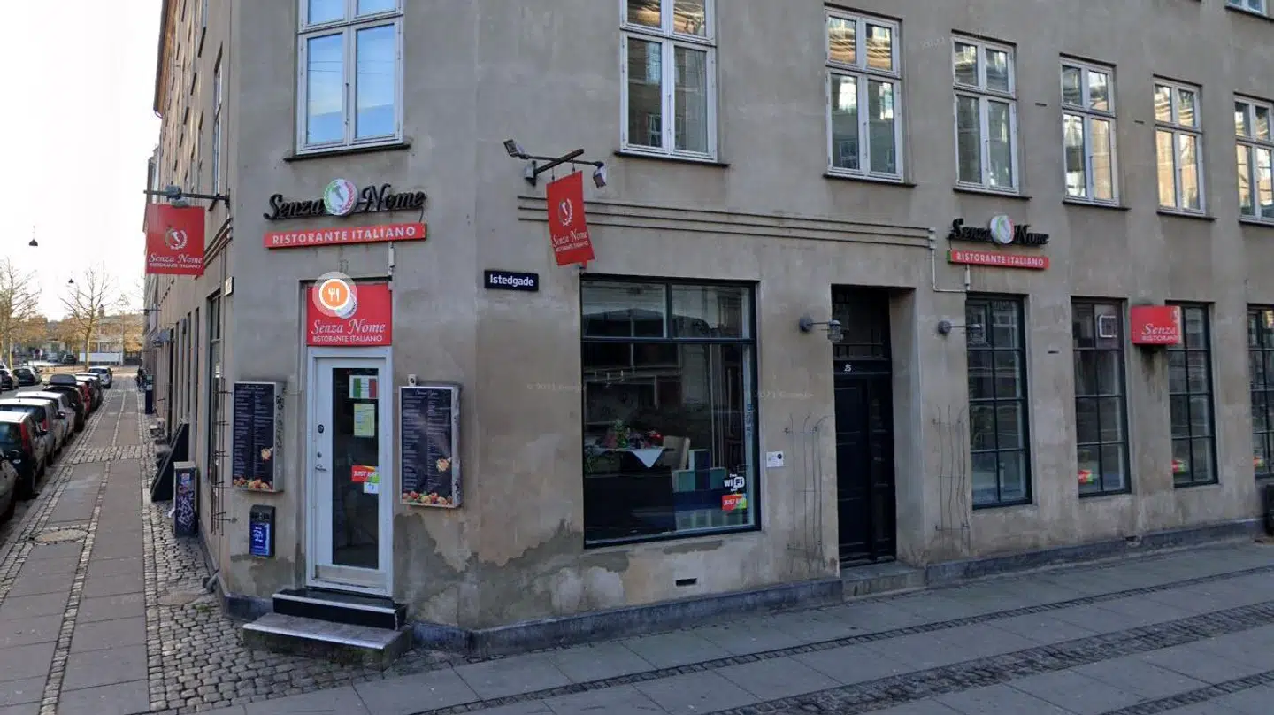 Den italienske restaurant Senza Nome på Istedgade har fået to sure smileys i streg. Foto: Google Street View