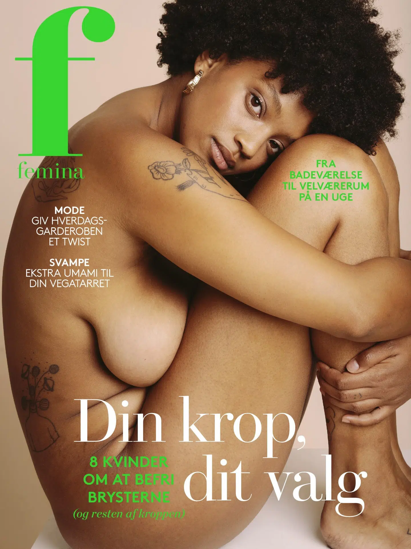 Feminas forside torsdag, hvor de nøgne bryster henviser til bladets tema om »brysternes befrielse«.