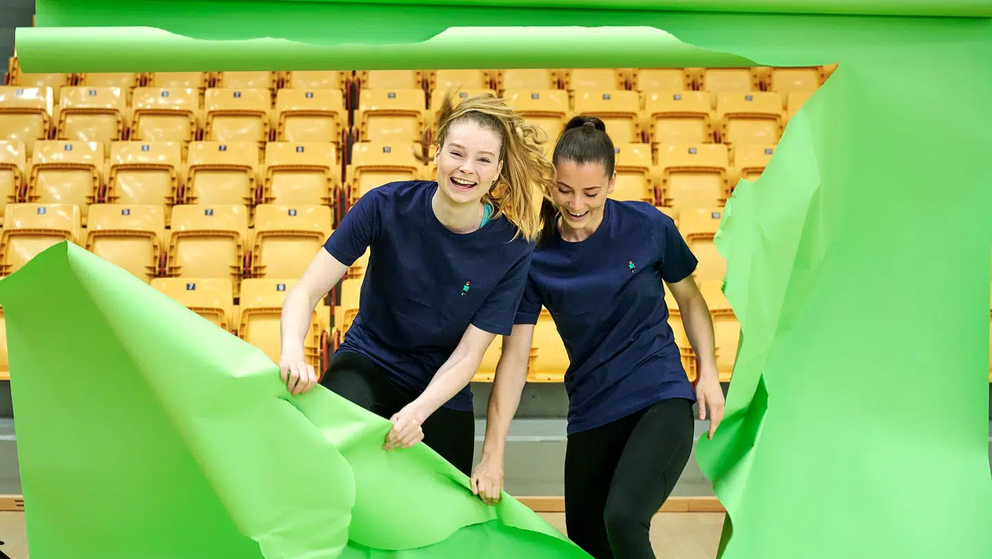 Sådan så det ud, da Althea Reinhardt og Mie Højlund blev præsenteret som FANT-ambassadører.