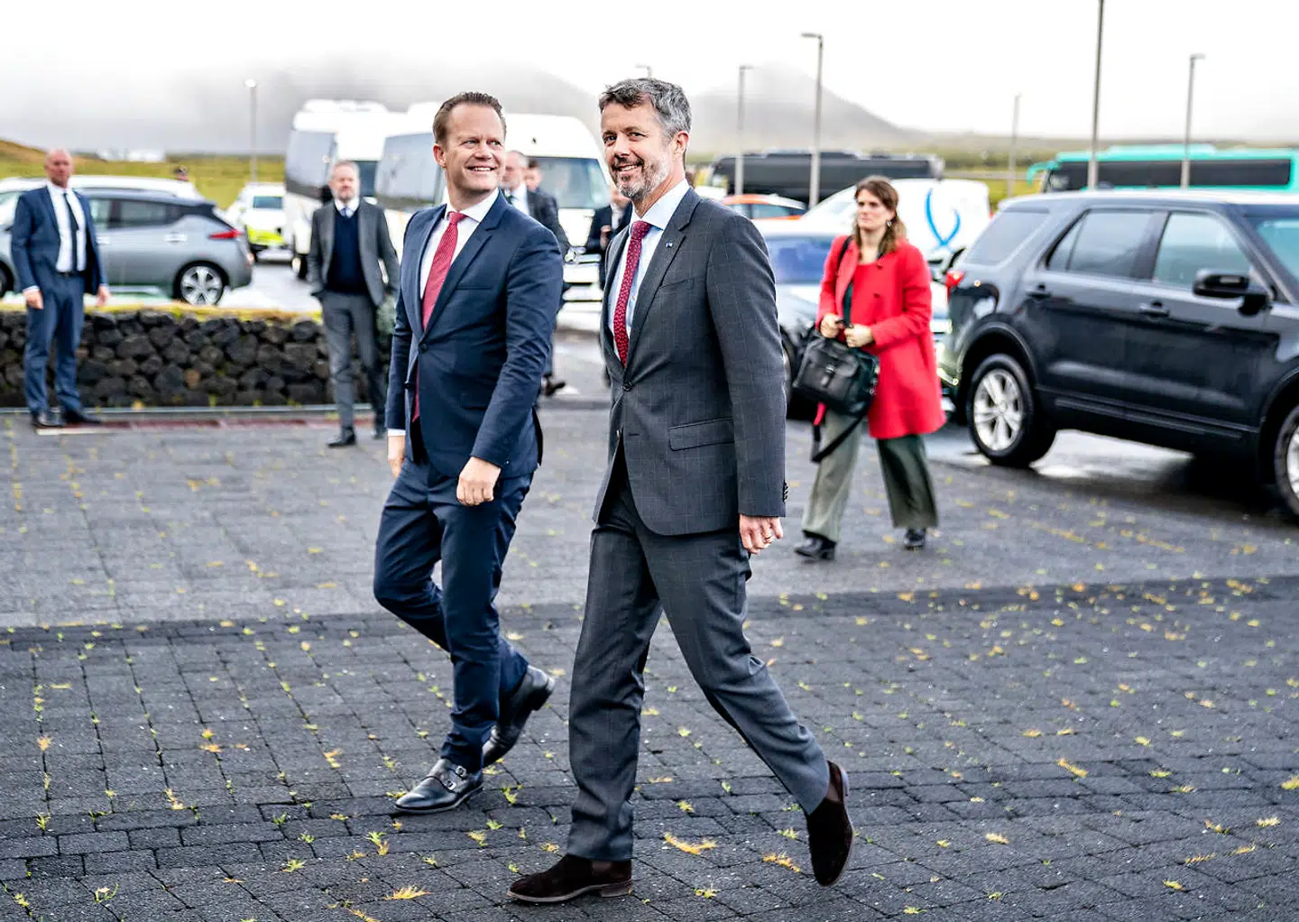 H.K.H. Kronprinsen og udenrigsministeren besøger CarbFix Reykjavik Energi udenfor Reykjavík, 13. oktober 2021. CarbFix fanger og lagrer CO2 i undergrunden. Under overskriften "Green Energy Solutions - the New Nordic Noir" besøger H.K.H. Kronprinsen, udenrigsminister Jeppe Kofod og 11 danske virksomheder og erhvervsorganisationer den 12.-13. oktober Island for at styrke det dansk-islandske handelssamarbejde på den grønne omstilling.. (Foto: Henning Bagger/Ritzau Scanpix)