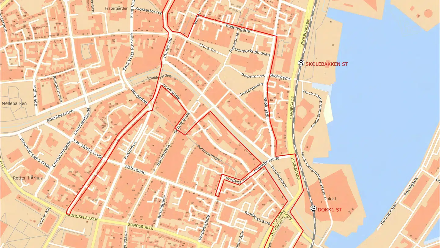 Her kan du se nattelivszonerne i Aarhus.