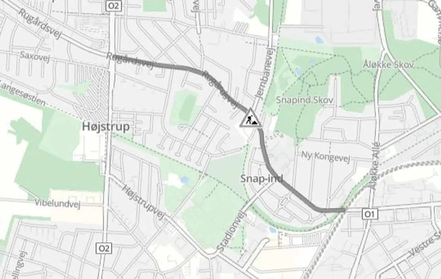 Asfaltarbejdet kommer til at foregå på den markerede strækning. Foto: Odense Kommune.