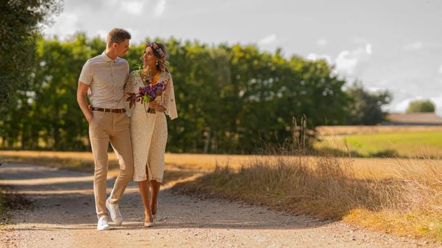 Borring og hans hustru blev gift 12. september, og vejret var virkelig med dem.