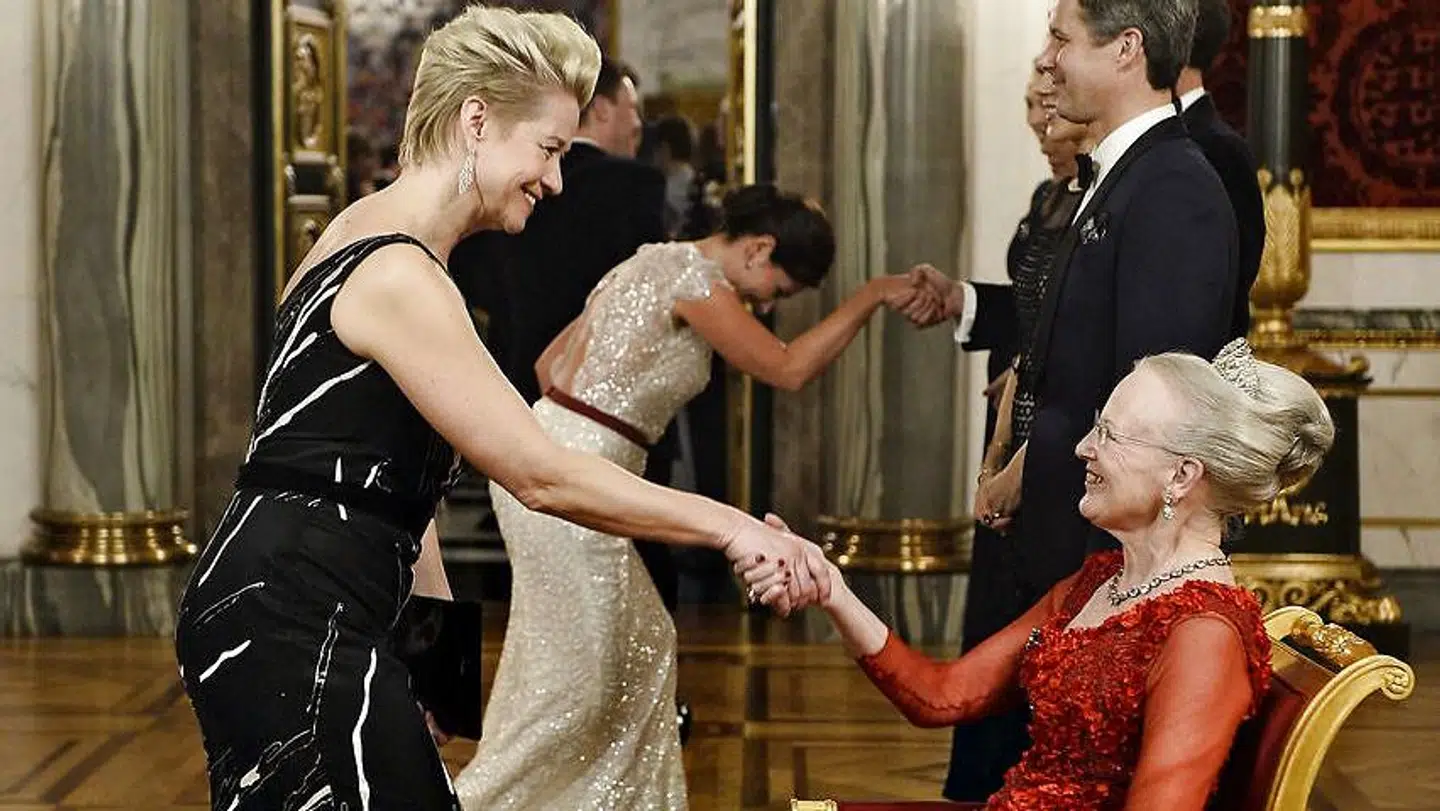 Trine Dyrholm har mødt dronning Margrethe ved flere lejligheder. Her til kulturbal i 2016.