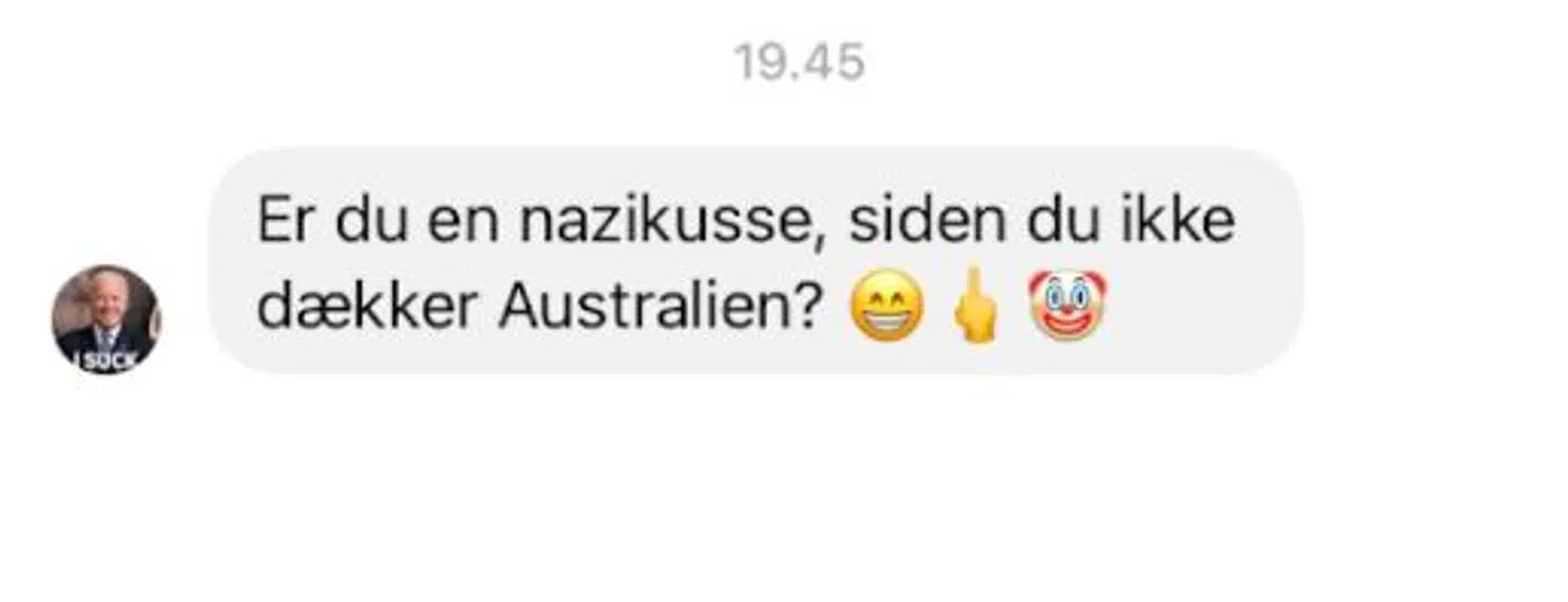 En besked sendt til B.T.s debatredaktør, Sanne Fahnøe.