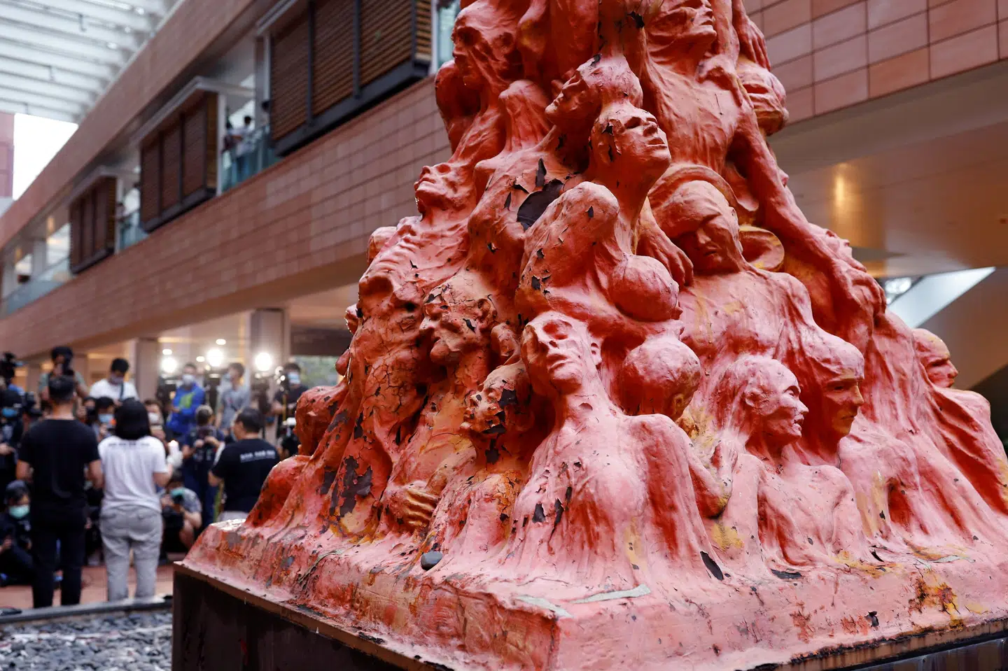 Skulpturen er en såkaldt skamstøtte over massakren på Den Himmelske Freds Plads. (Arkivfoto.) Tyrone Siu/Reuters