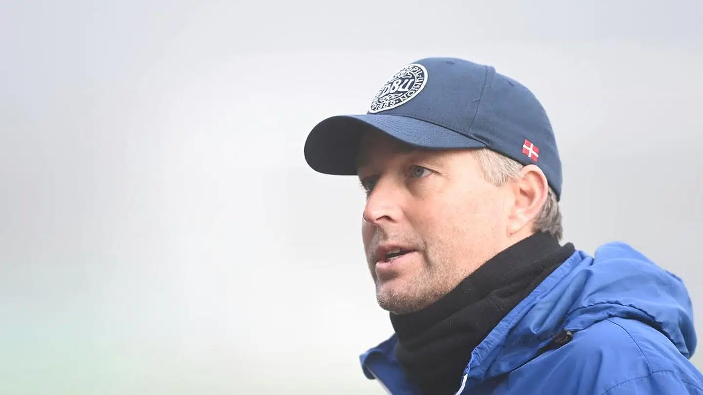 Mixed zone og træning med herrelandsholdet i fodbold i Helsingør torsdag den 7. oktober 2021.