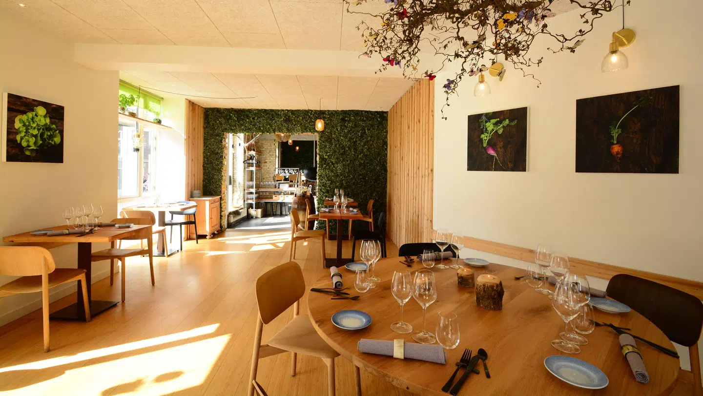 De to ejere restaurantchef Simon Kvist Bjerre og køkkenchef Søren Birch kommer begge fra Tabu, der har fået en anbefaling i Michelin-guiden i 2019.