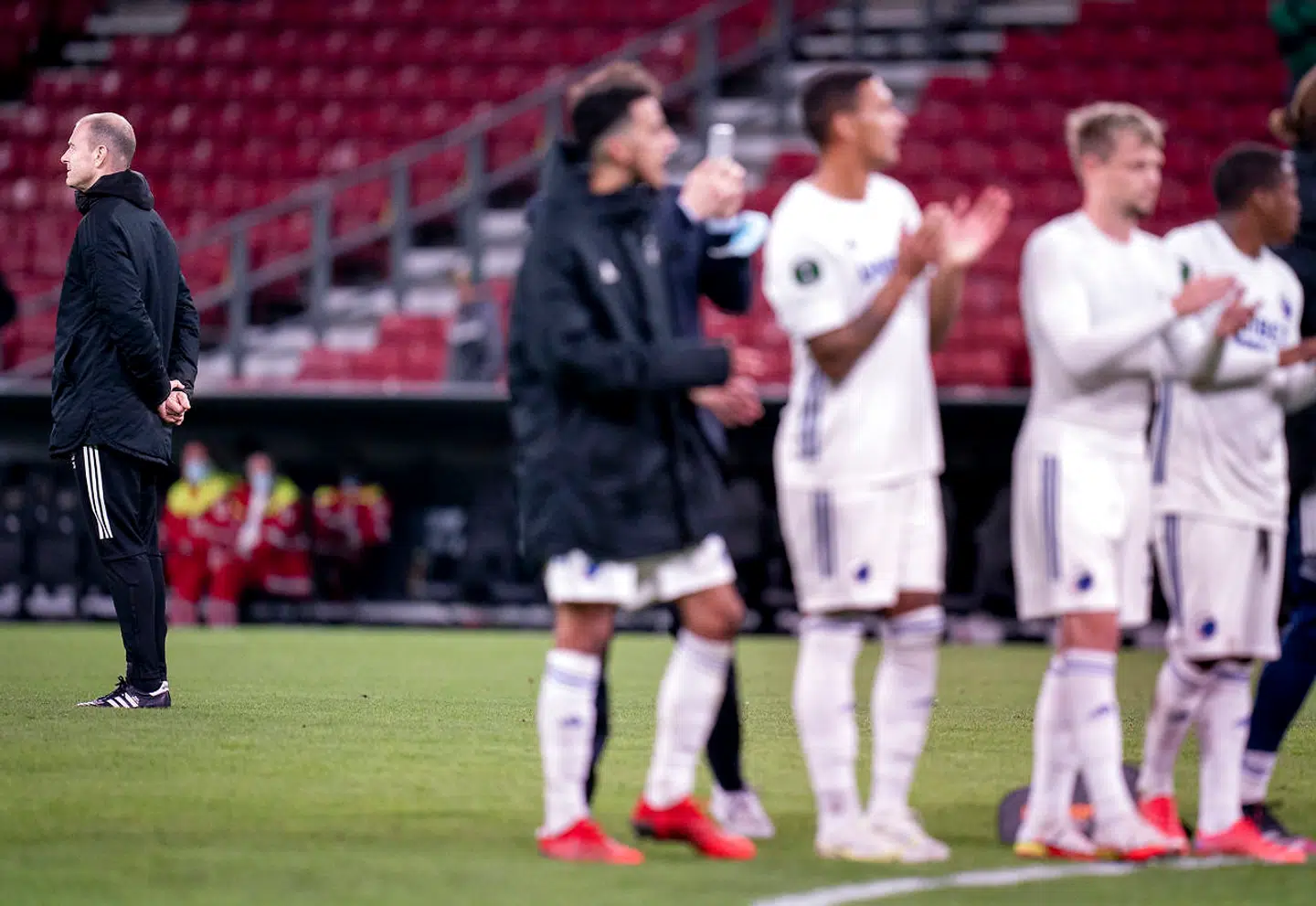 Cheftræner Jess Thorup efter Conference League kampen mellem FC København - Lincoln Red Imps torsdag den 30 september 2021.