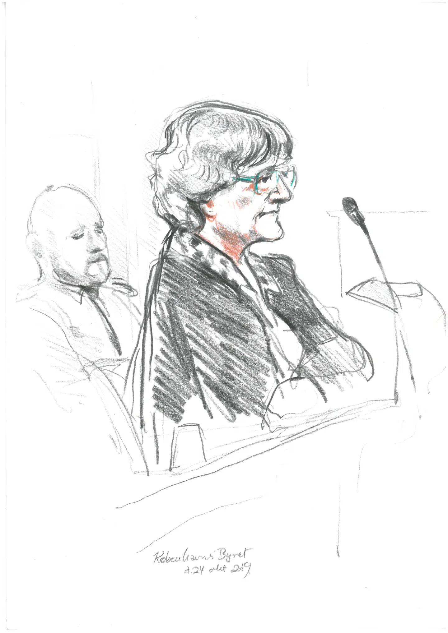 I efteråret 2019 tegnede Anne Gyrite Schütt ligeledes Britta Nielsen, og her fremgår det tydeligt, at frisuren var anderledes.