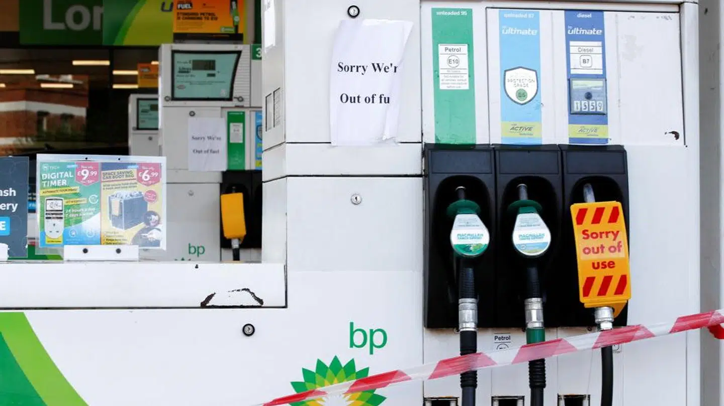 BP har erkendt, at hver tredje af deres tankstationer i Storbritannien er løbet tør for benzin. Foto: Paul Childs/Reuters