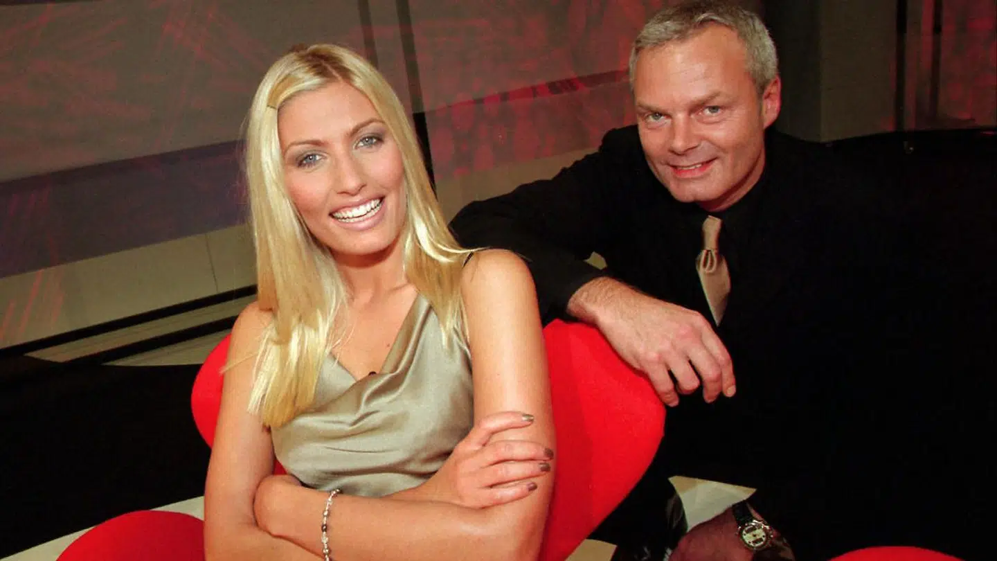 Tine Kjær med Jarl Friis-Mikkelsen i midten af 90'erne.