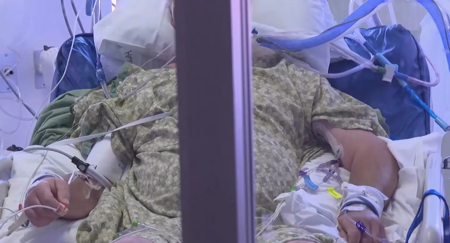 En patient indlagt med coronavirus på et hospital i Boise, Idaho.
