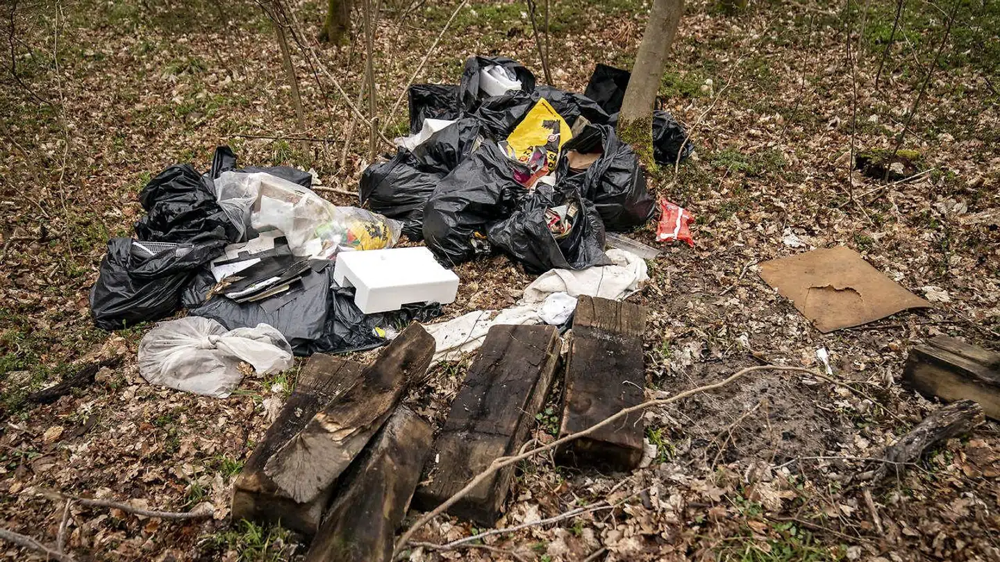 Arkivfoto fra et andet eksempel, hvor en person har brugt naturen som losseplads.