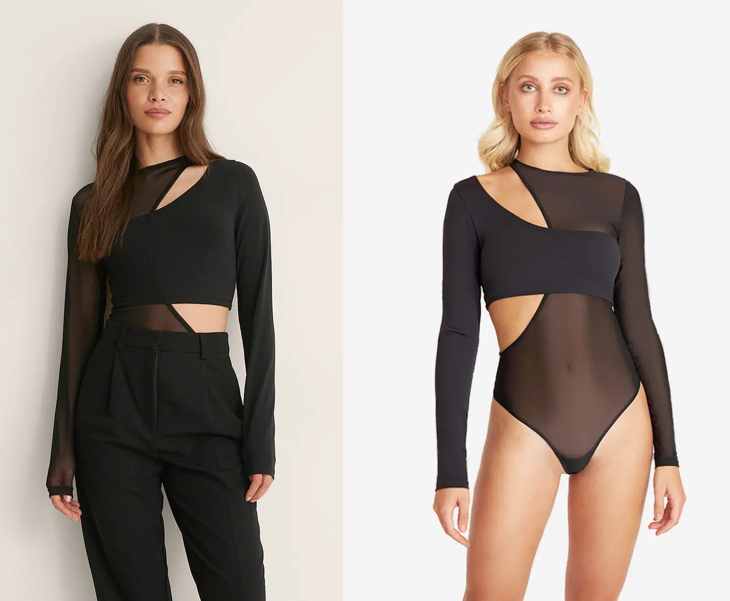 NA-KDs top til venstre og OW Intimates' version til højre.