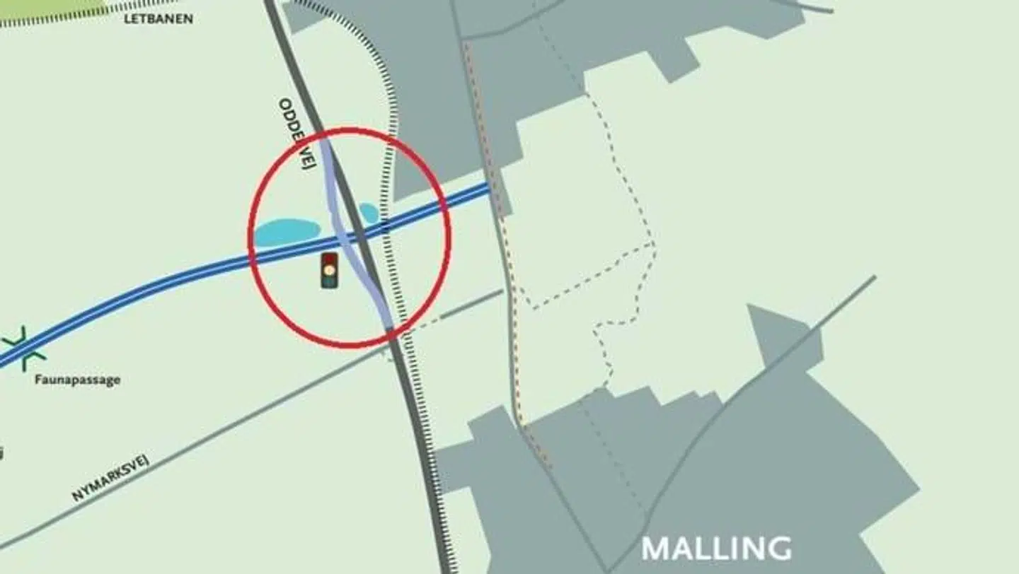 Det er lige her, vejen bliver spærret.