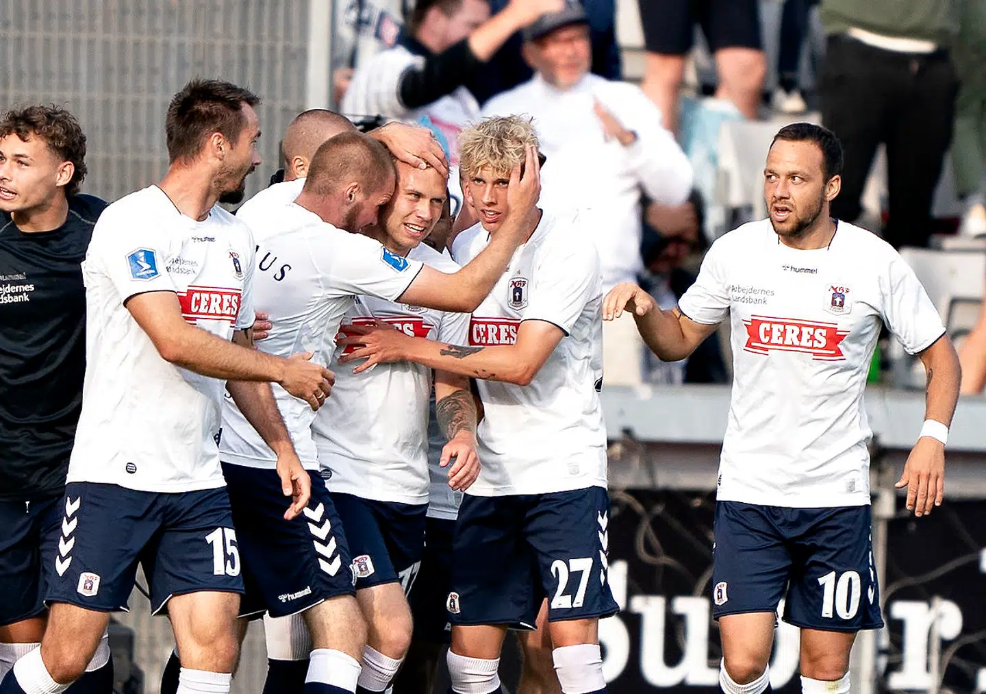 AGF's Jon Dagur Thorsteinsson har scoret til 1-0 i 3F Superligakampen mellem AGF og Brøndby IF på Ceres Park i Aarhus , søndag den 18. juli 2021.. (Foto: Henning Bagger/Ritzau Scanpix)