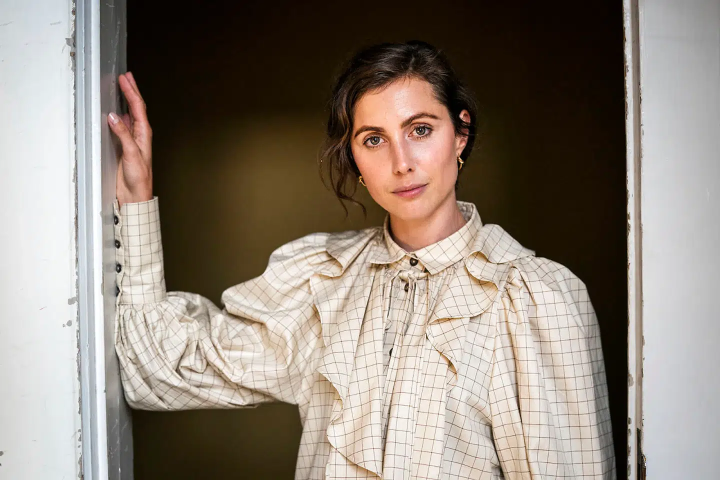 Skuespiller Katrine Greis-Rosenthal, da TV 2 holder pressemøde på tv-serien 'Sygeplejeskolen IV' på Medicinsk Museum i København 16. september 2021.. (Foto: Ida Marie Odgaard/Ritzau Scanpix)