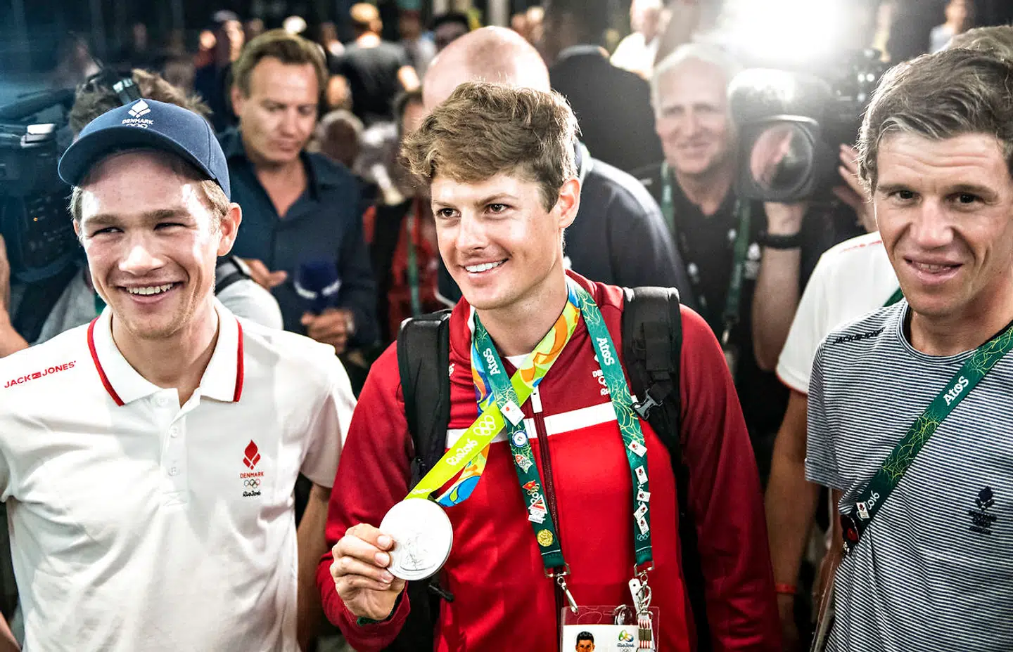 Chris Anker Sørensen (th.) var med ved OL i 2016, da Jakob Fuglsang vandt sølv. Her var han og Christopher Juul-Jensen (tv.) hjælperyttere for Fuglsang.