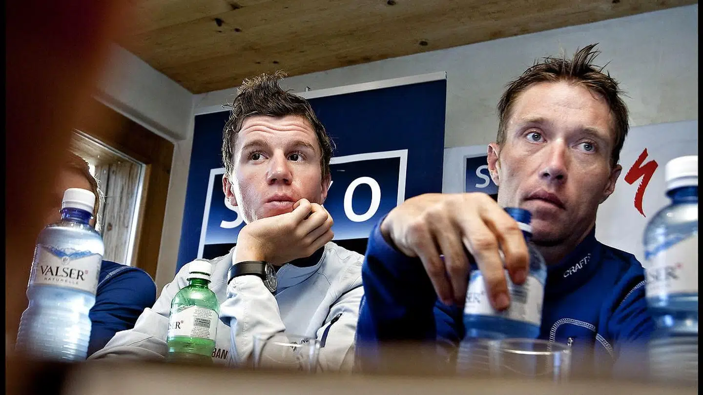 Chris Anker Sørensen og Nicki Sørensen sammen under Tour de France i 2009
