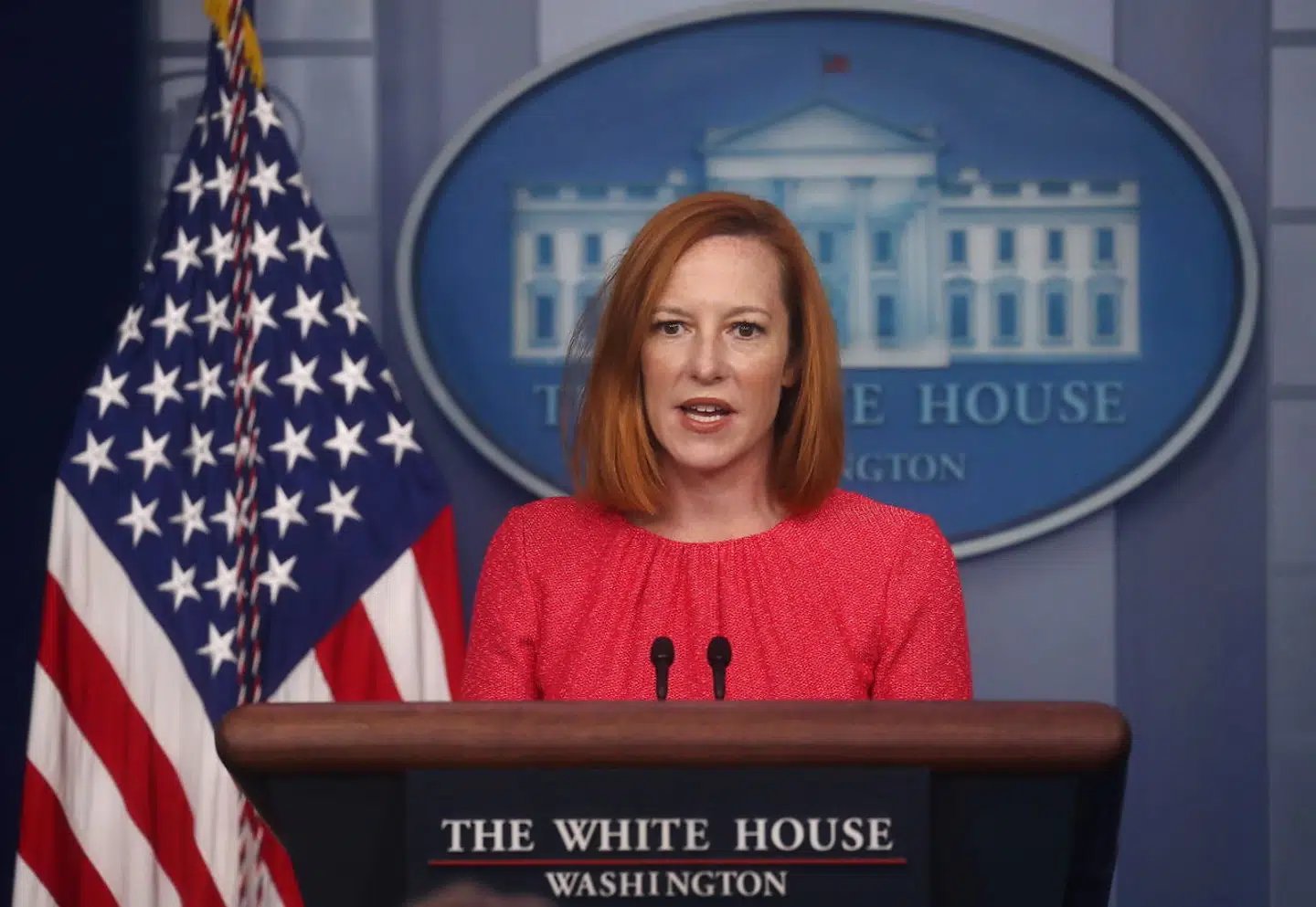 Jen Psaki måtte svare på spørgsmål om hosteriet.
