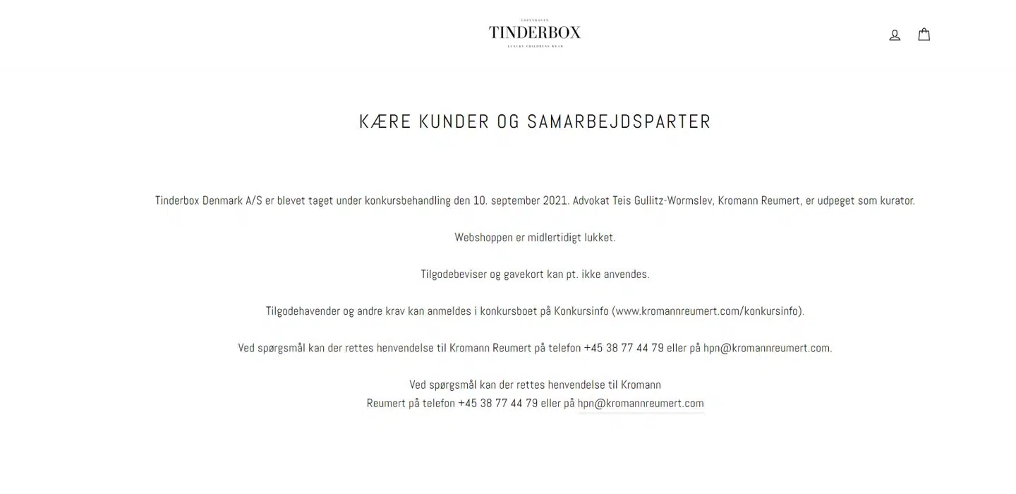 Sådan ser hjemmesiden, hvis man klikker sig ind hos Tinderbox, ud.