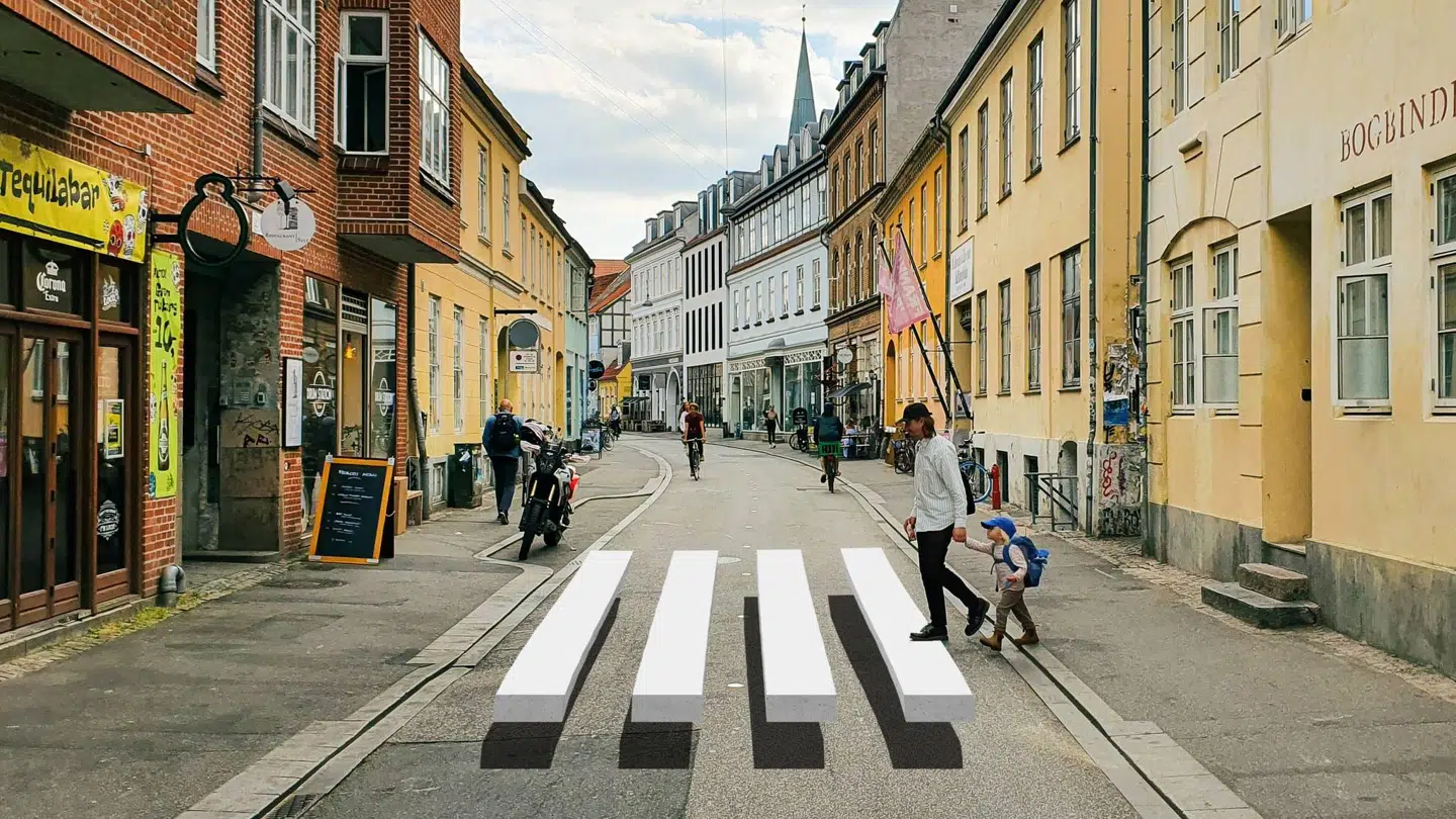 Sådan kommer fodgængerfeltet til at se ud.