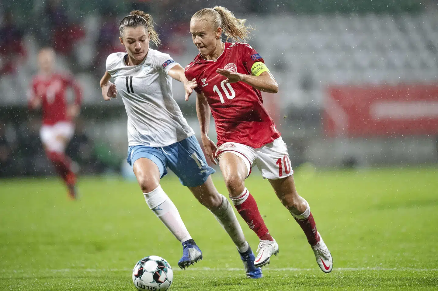Pernille Harder er med i truppen, når Danmark de kommende dage møder Malta og Aserbajdsjan. Bo Amstrup/Ritzau Scanpix
