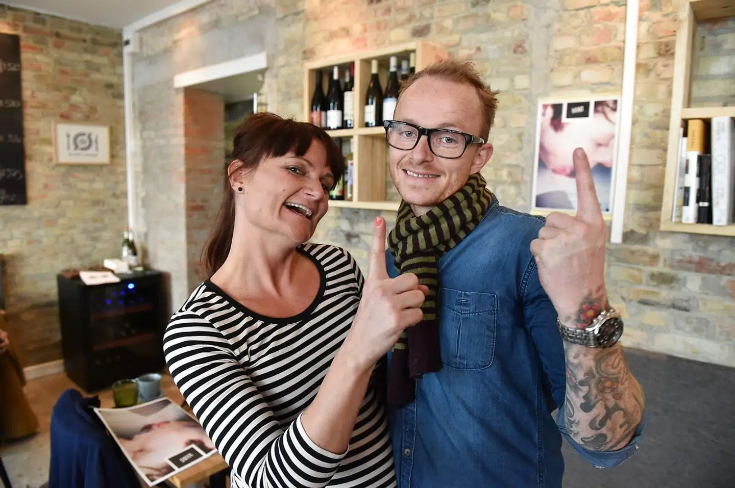 Ægteparret Rene Mammen og Louise Mamming, da de i 2015 erhvervede michelinstjernen for deres restaurant Substans.