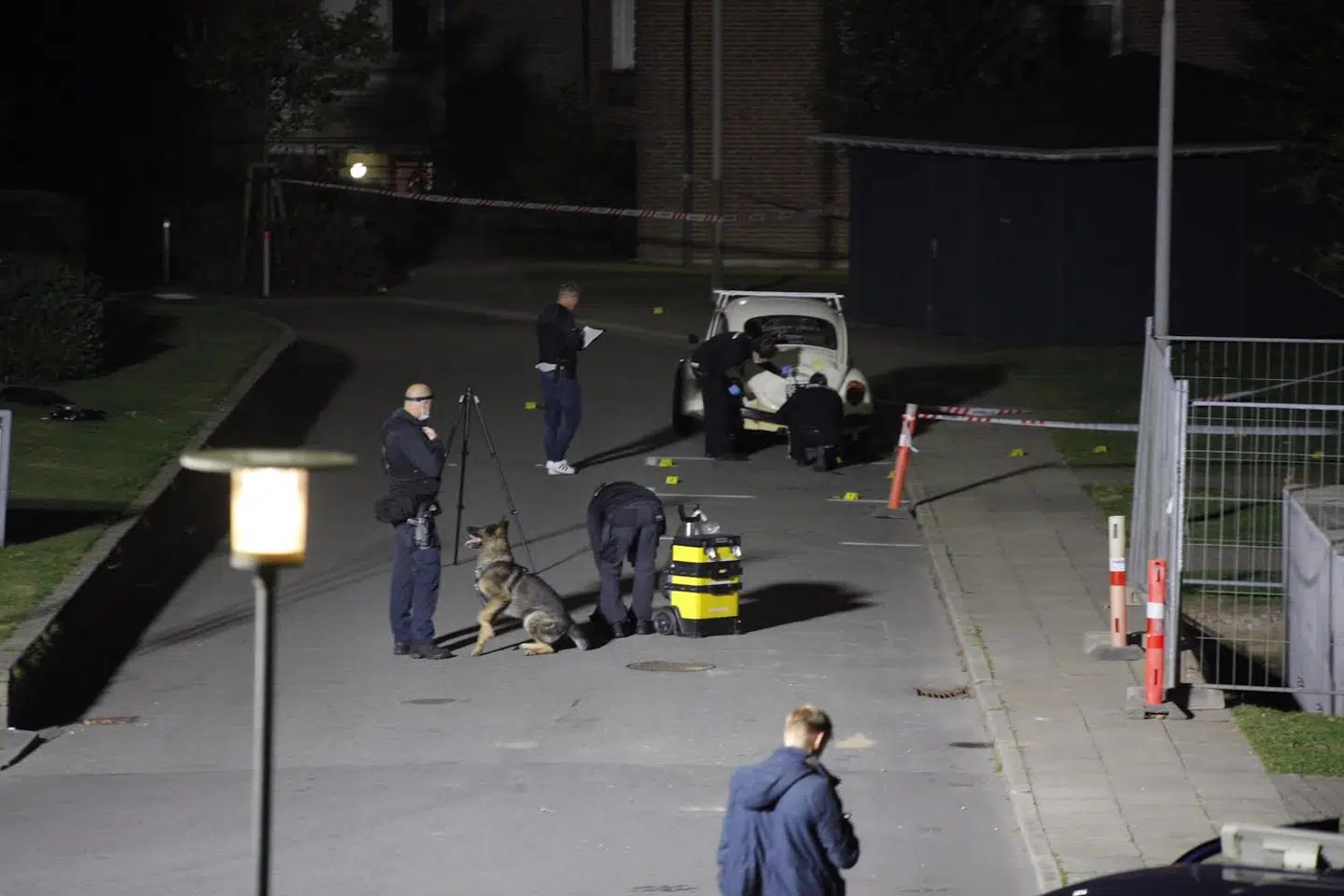 Politiet ved gerningsstedet i Esbjerg.