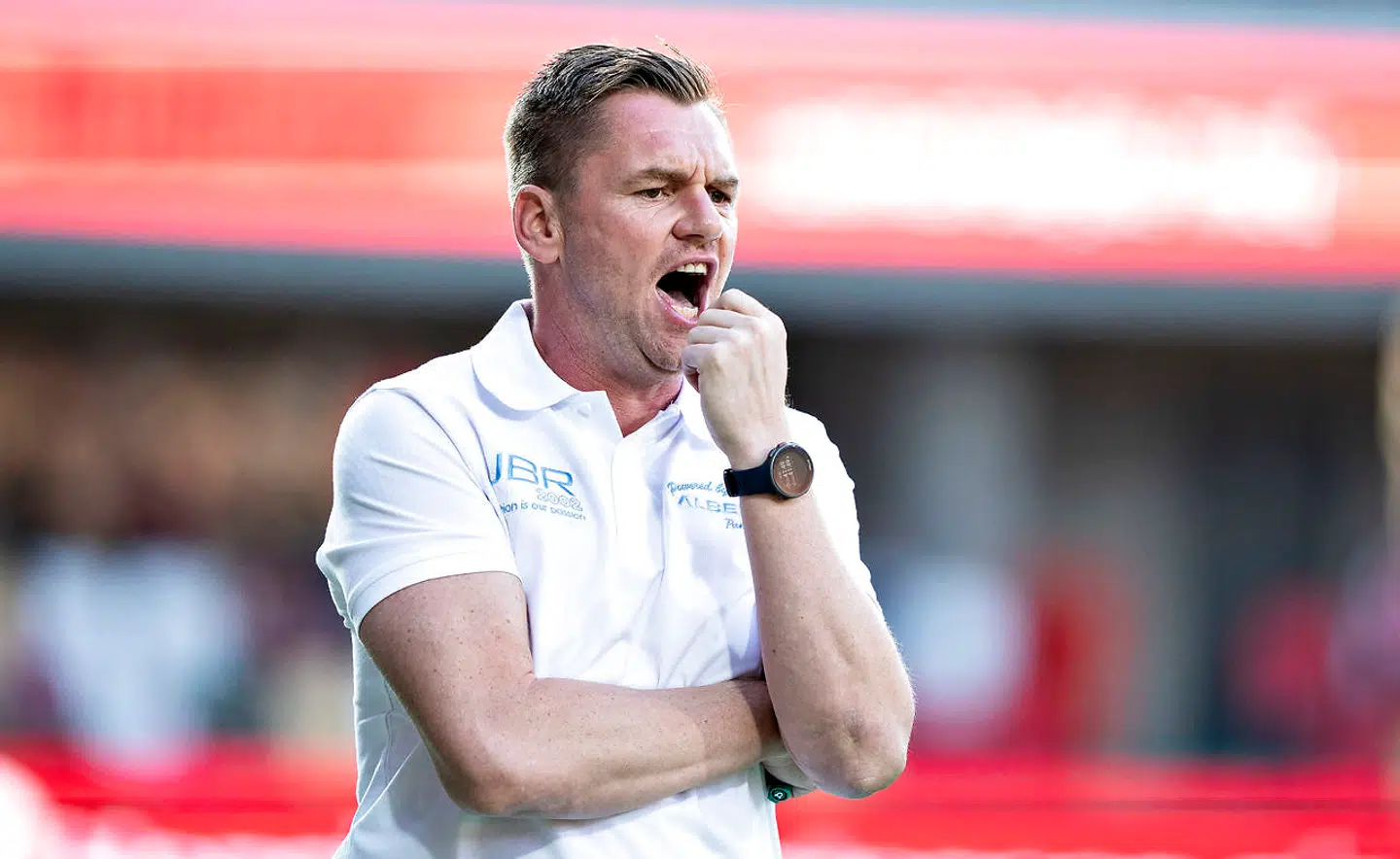 SønderjyskEs træner Michael Boris i 3F Superligakampen mellem Silkeborg IF og SønderjyskE på Jysk Park i Silkeborg, mandag den 19. juli 2021. (Foto: Henning Bagger/Ritzau Scanpix)