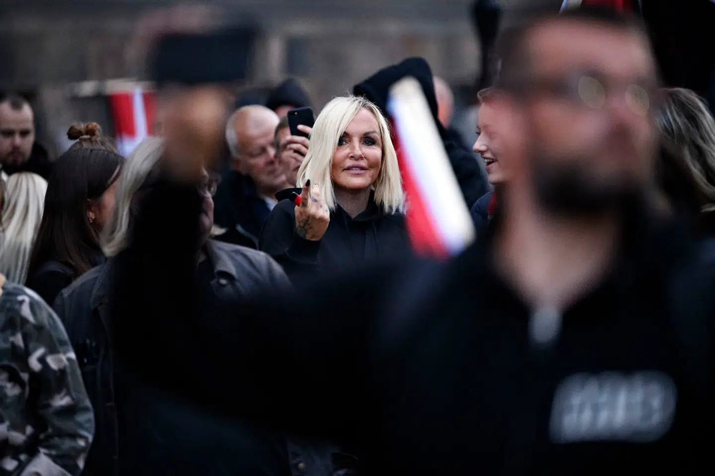 Linse Kessler deltog, da Men in Black afholdt demonstration under overskriften 'Frihedsdemonstration - 20 år med Frygt, Kontrol & Masseovervågning', lørdag d. 11. september 2021.