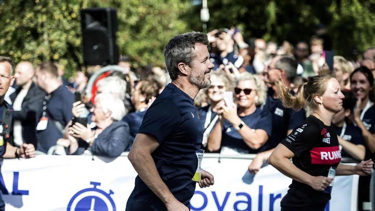 Kronprins Frederik løber One mile under Royal Run i Odense, søndag den 12. september 2021.. (Foto: Tim Kildeborg Jensen/Ritzau Scanpix)