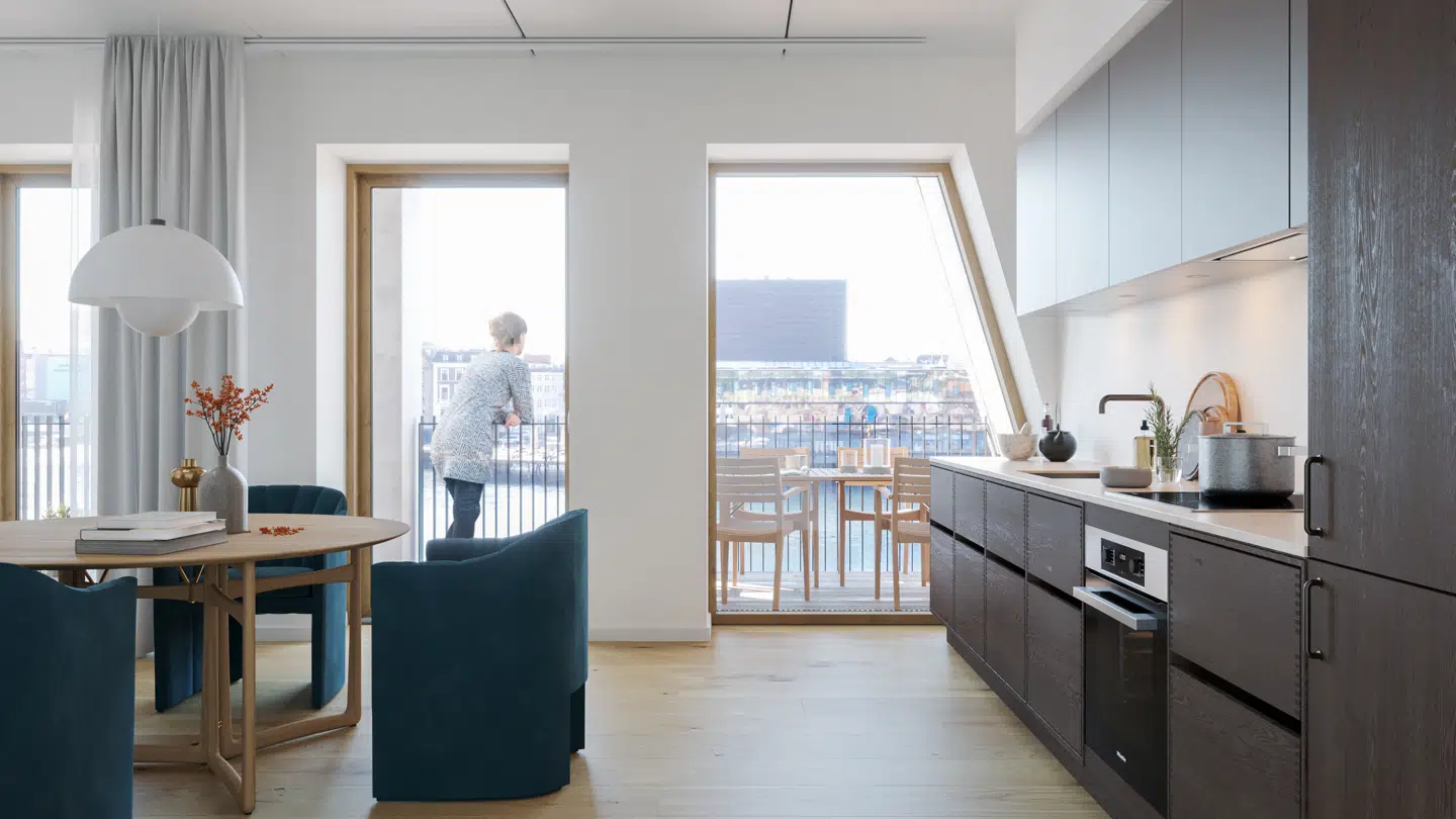 På Christiansholm skal der være 151 eksklusive lejligheder, som er placeret i hjertet af København.