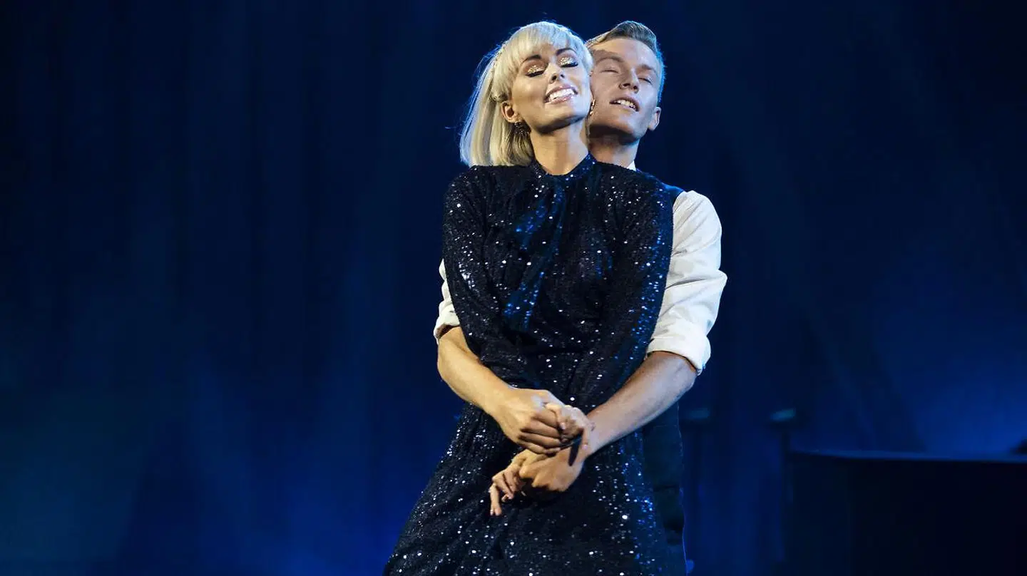 Albert Rosin Harson og Jenna Bagge på gulvet til 'Vild med dans'-finalen 2020, hvor kemien allerede ikke var til at tage fejl af.