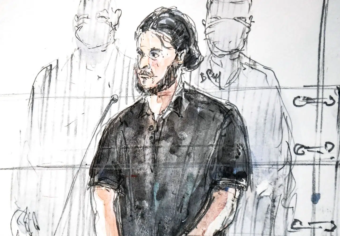 Salah Abdeslam under retssagen onsdag.