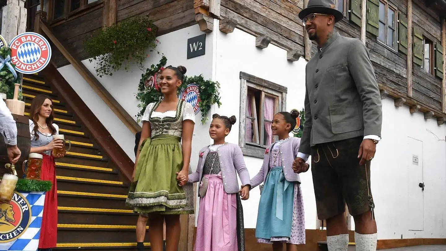 Jerome Boateng med sin eksforlovede Sherin og parrets to piger.