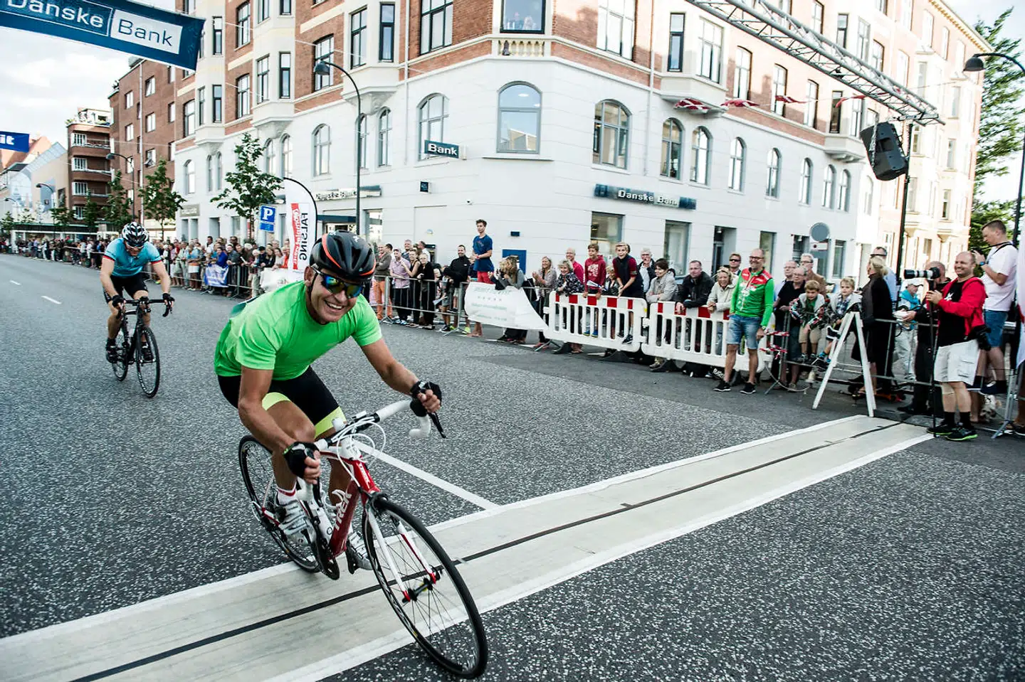 Her er Bubber i fuld fart under cykelløbet La Flamme Rouge i 2014.