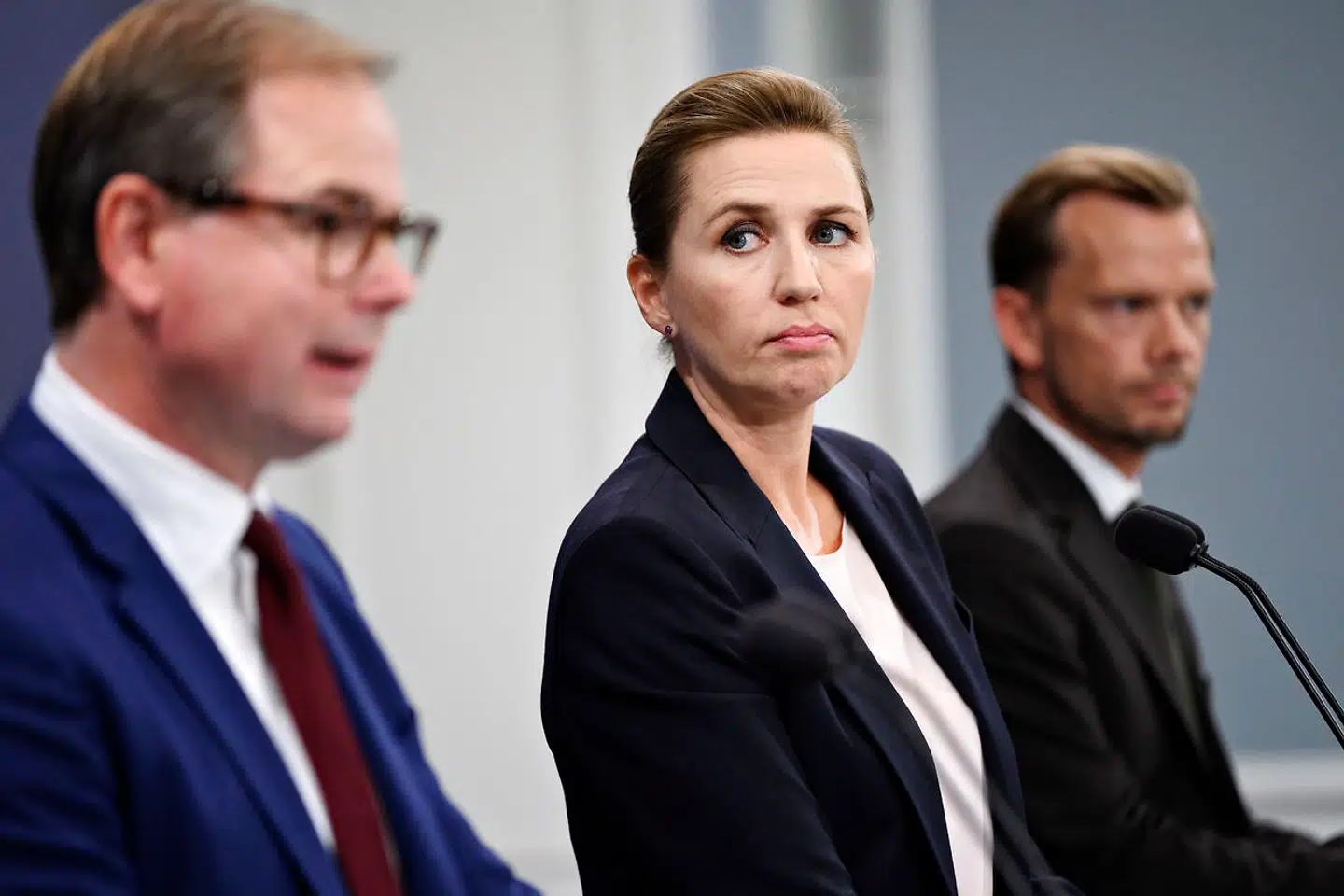 Statsminister Mette Frederiksen (S), finansminister Nicolai Wammen (S) og beskæftigelsesminister Peter Hummelgaard (S) holder pressemøde om reformudspillet: 'Danmark kan mere I' i Spejlsalen i Statsministeriet i København, tirsdag den 7. september 2021.. (Foto: Philip Davali/Ritzau Scanpix)