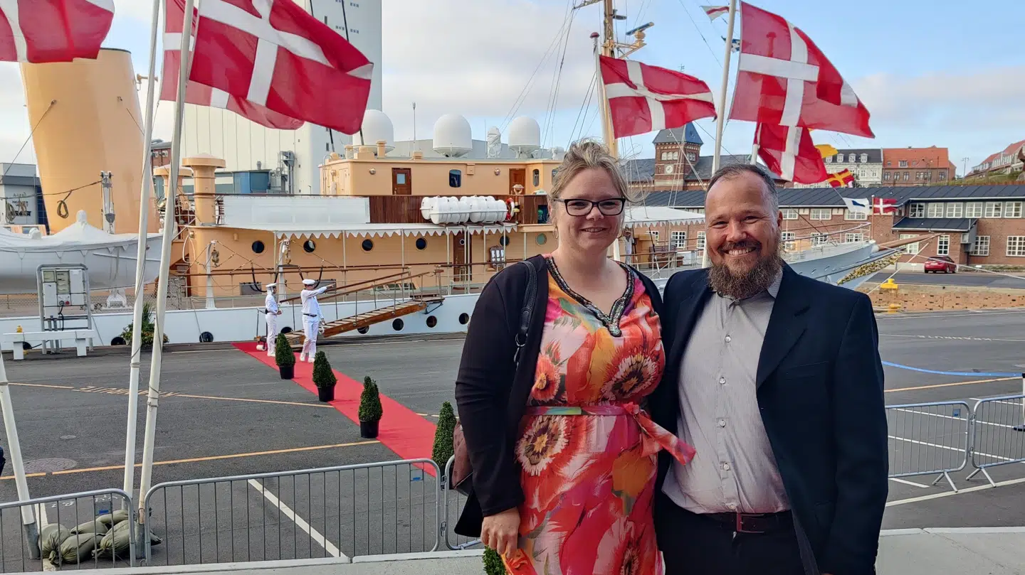 For Anja Parbst Høst og Kasper Kirkegaard var det en stor oplevelse at komme om bord på Dannebrog.