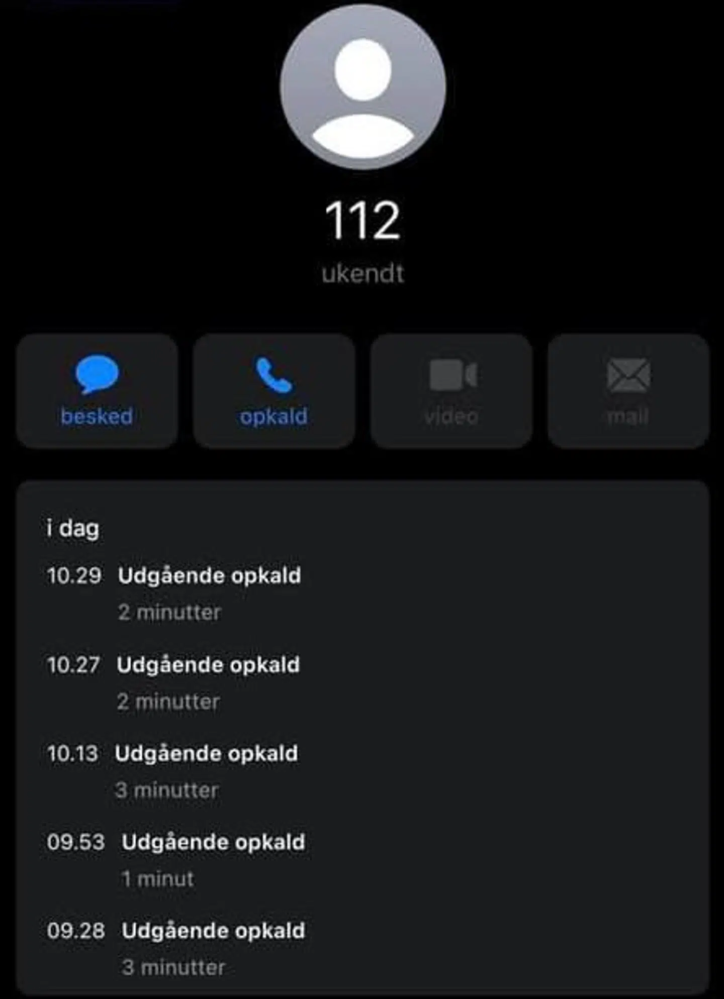 Kaldshistorikken fra Camillas telefon.