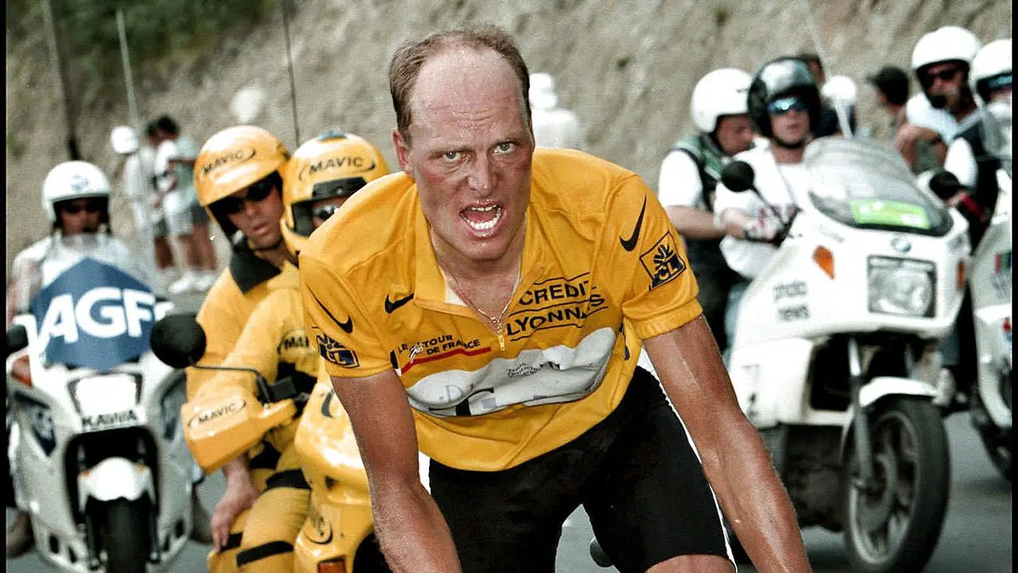 Bjarne Riis under sin Tour-sejr i 1996.